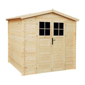 Abri de jardin en bois AVEC SOL TRAITÉ - I236xL226xH218 cm/ 4,33 m2 - TIMBELA M369F+M369G