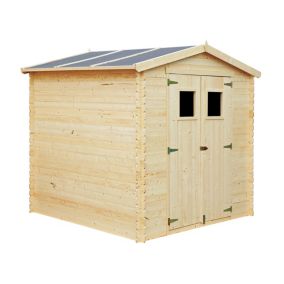 Abri de jardin en bois AVEC SOL TRAITÉ - I236xL226xH218 cm/ 4.33 - TIMBELA M369+M369G