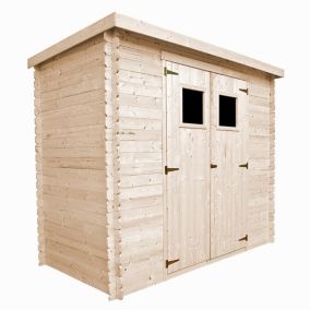 Abri de jardin en bois AVEC SOL TRAITÉ -  l239xL142xH200cm/2.63 m2 - M310+M310G TIMBELA