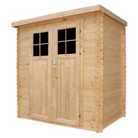 Abri de jardin en bois AVEC SOL TRAITÉ - porte verrouillable de haute qualité - 2.22m2 - M311F+M311G TIMBELA