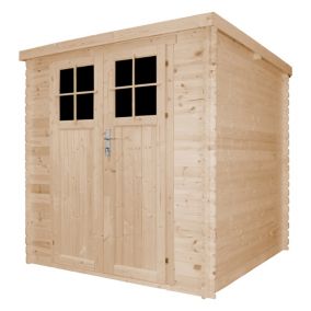 Abri de jardin en bois AVEC SOL TRAITÉ - Porte verrouillable de haute qualité - 3.53 m2 - M309F+M309G TIMBELA