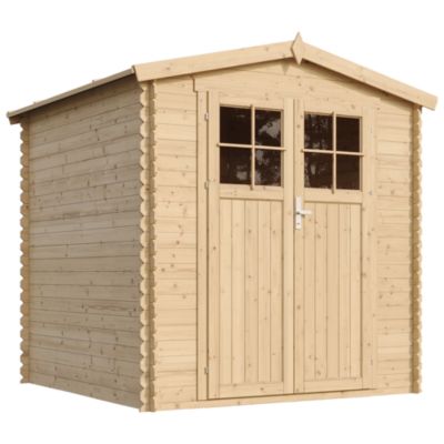Abri de jardin en bois AVEC SOL TRAITÉ porte verrouillable de haute qualité -  3.53 m2 - TIMBELA M343F+M343G