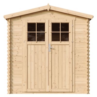 Abri de jardin en bois AVEC SOL TRAITÉ porte verrouillable de haute qualité -  3.53 m2 - TIMBELA M343F+M343G