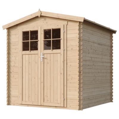 Abri de jardin en bois AVEC SOL TRAITÉ porte verrouillable de haute qualité -  3.53 m2 - TIMBELA M343F+M343G