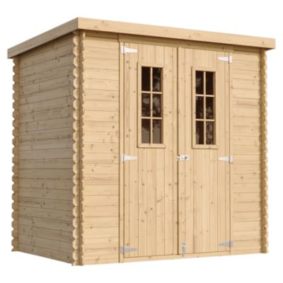 Abri de jardin en bois AVEC SOL TRAITÉ - Stockage extérieur l204xL142xH200cm//2.22m2 - TIMBELA M311C+M311G