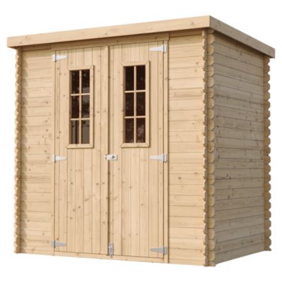Abri de jardin en bois AVEC SOL TRAITÉ - Stockage extérieur l204xL142xH200cm//2.22m2 - TIMBELA M311C+M311G