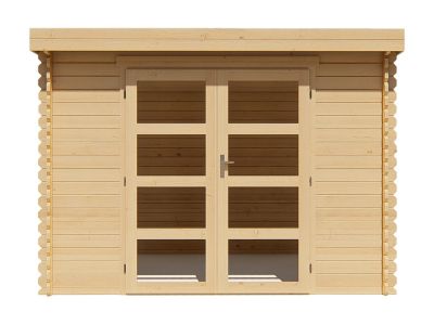 Abri de jardin en bois avec toit plat 9,86 m² épaisseur 28 mm - LOTAVI
