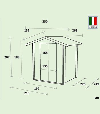 Abri de jardin en bois de 4.3m² Opéra Alce 215cm x 250cm - toiture double pente
