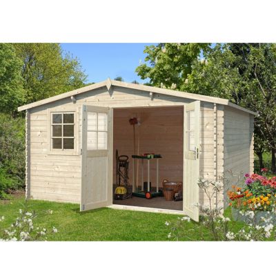 Abri de jardin en bois deux pans de 16m² (4mx4m)