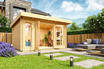 Abri de jardin en bois Dorset 2 Lasita Maja surface totale extérieure 15,96m²