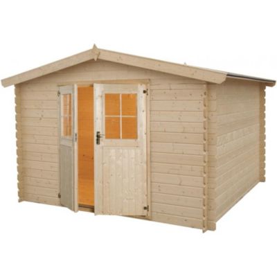Abri de jardin en bois double pente Falun 3x3 m