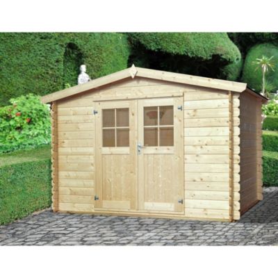 Abri de jardin en bois double pente Falun 3x3 m