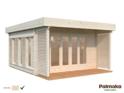 Abri de jardin en bois épicéa Caroline Palmako ép. 44m surface extérieure totale 23,2m²