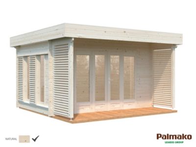 Abri de jardin en bois épicéa Caroline Palmako ep. 44mm 10,2m²