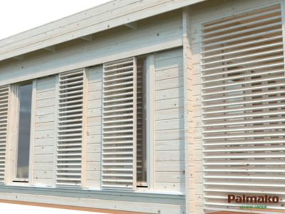 Abri de jardin en bois épicéa Caroline Palmako ep. 44mm 10,2m²