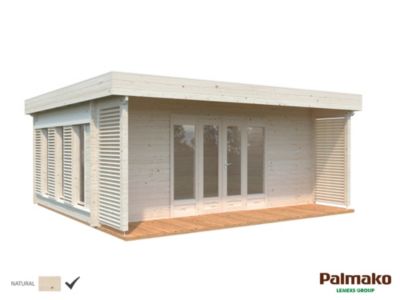 Abri de jardin en bois épicéa Caroline Palmako ép.44mm 20,2m²