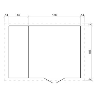 Abri de jardin en bois et range bûches extérieur - I206xL272xH218 cm/ 3,53 + 0,97 m2 - M386C - Timbela
