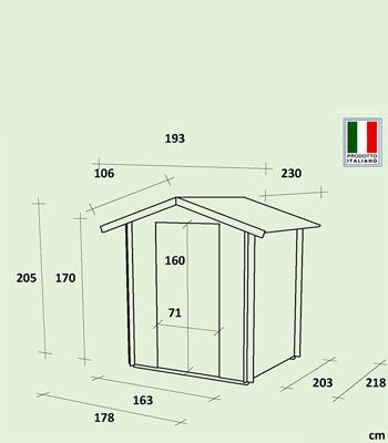 Abri de jardin en bois Gaeta 178x218 cm Alce