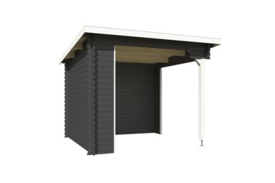 Abri de jardin en bois gris anthracite Buffalo 275 Lasita Maja surface totale extérieure 10,2m²