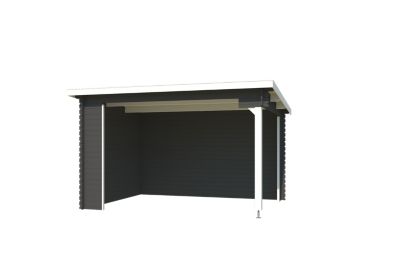 Abri de jardin en bois gris anthracite Buffalo 380 Lasita Maja surface totale extérieure 13,7m²