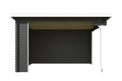 Abri de jardin en bois gris anthracite Buffalo 380 Lasita Maja surface totale extérieure 13,7m²