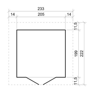 Abri de Jardin en Bois - H228x222x233 cm/4,2 m² - M351 - Timbela