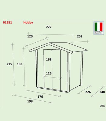 Abri de jardin en bois Hobby 3.98m² Alce 198cm x 248cm