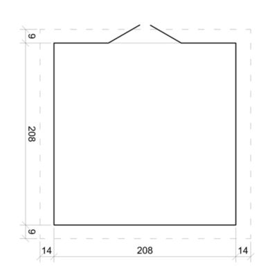 Abri de jardin en bois - I236xL226xH218 cm/ 4.33 m2 - M369C - Timbela