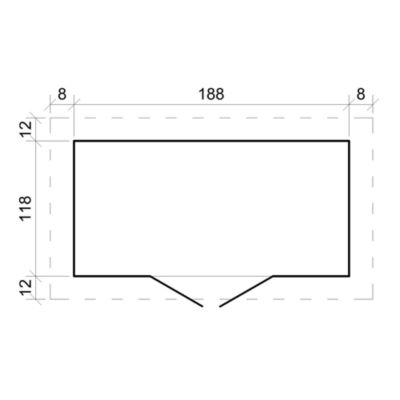 Abri de jardin en bois l204xL142xH200cm/2.22m2 M311 - Timbela