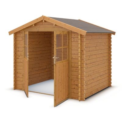 Abri de jardin en bois LETO 4.9 m2 traité autoclave marron qualité premium.