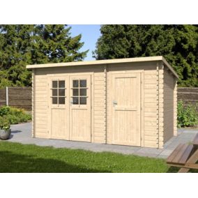 Abri de jardin en bois mono pente de 12,7m² et 2 espaces