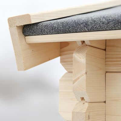 Abri de jardin en bois mono pente de 7,5m² avec auvent de 11m²