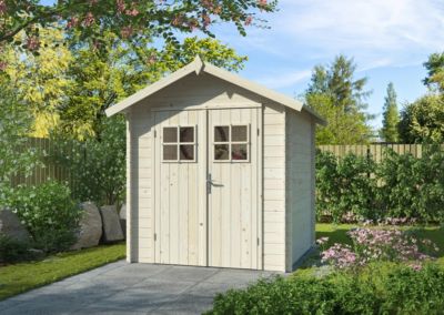 Abri de jardin en bois naturel Pablo - WHITE WOOD - 3,1 m² - ép. 19 mm