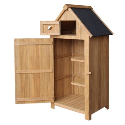 Abri de Jardin en Bois Rangement - Toit en Bitume - 770x540x1370mm Jardin Terrasse & Balcon