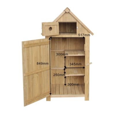 Abri de Jardin en Bois Rangement - Toit en Bitume - 770x540x1370mm Jardin Terrasse & Balcon