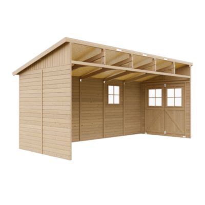 Abri de Jardin en Bois (sans paroi latérale) - 10 m2 - M341 - Timbela