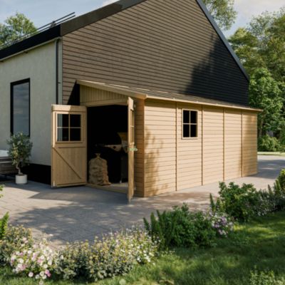 Abri de Jardin en Bois (sans paroi latérale) - 10 m2 - M341 - Timbela