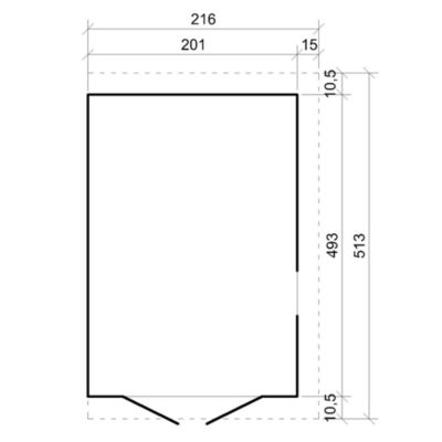 Abri de Jardin en Bois (sans paroi latérale) - 10 m2 - M341 - Timbela