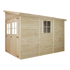 Abri de Jardin en Bois (sans paroi latérale) AVEC LES PLANCHERS IMPRÉGNÉ- 6 m2 - TIMBELA M339+M339G