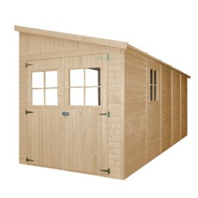 Abri de Jardin en Bois (sans paroi latérale) PLUS LES PLANCHERS IMPRÉGNÉ- 10 m2 - M341+M341G TIMBELA