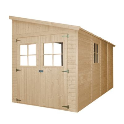 Abri de Jardin en Bois (sans paroi latérale) PLUS LES PLANCHERS IMPRÉGNÉ- 8 m2 - TIMBELA M340+M340G