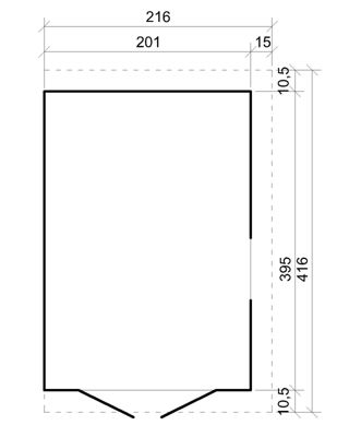 Abri de Jardin en Bois (sans paroi latérale) PLUS LES PLANCHERS IMPRÉGNÉ- 8 m2 - TIMBELA M340+M340G