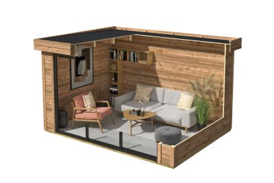 Abri de jardin en bois Scala 2 Lasita Maja surface extérieure totale 12,2m²