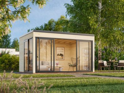 Abri de jardin en bois Serena 1 Palmako double vitrage surface extérieure totale 13.4m²