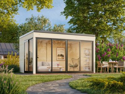 Abri de jardin en bois Serena 1 Palmako simple vitrage surface extérieure totale 13.4m²