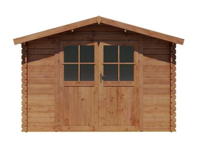 Abri de jardin en bois traité par autoclave 9,91 m² épaisseur 28 mm - HORTUSA