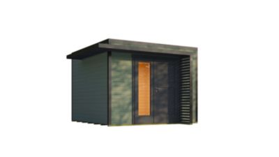 Abri de jardin en bois vert avec auvent Weka Amberley 3 surface totale extérieure 9m²