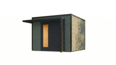 Abri de jardin en bois vert avec auvent Weka Amberley 3 surface totale extérieure 9m²
