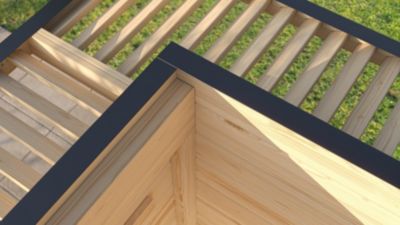 Abri de jardin en bois vert avec auvent Weka Amberley 3 surface totale extérieure 9m²