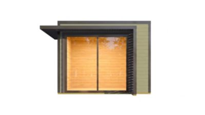Abri de jardin en bois vert avec auvent Weka Amberley 6 surface totale extérieure 9m²